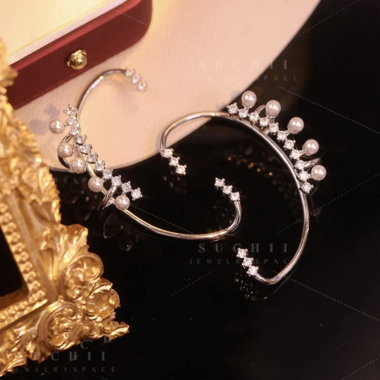 No Pierced Ear Can Be Worn Pearl Zircon Temperament Fashion Earrings